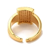 Rack Plating Brass Micro Pave Clear Cubic Zirconia Cuff Rings for Women RJEW-G325-13I-G-3