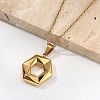 304 Stainless Steel Geometric Pendant Necklaces for Women NJEW-S439-04B-G-2