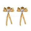 304 Stainless Steel Bowknot Stud Earrings EJEW-C113-01G-1