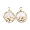 Brass Pendants Pave Shell KK-L208-74G-1