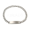 Non-Tarnish 304 Stainless Steel Curb Chain ID Bracelets for Women BJEW-U003-03P-1