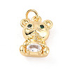 Rack Plating Brass Micro Pave Cubic Zirconia Pendants ZIRC-C035-06G-1