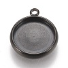 304 Stainless Steel Pendant Cabochon Settings X-STAS-K202-03E-B-1