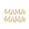 Mother's Day Brass Micro Pave Clear Cubic Zirconia Connector Charm KK-F931-27B-G-1