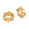 Heartbeat Brass Micro Pave Clear Cubic Zirconia European Beads CU-CBA6A75-22G-2