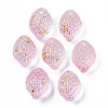 Transparent Spray Painted Glass Charms GLAA-R215-02-B08-1
