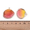 Spray Paint & Electroplate Natural Sea Shell Pendants SSHEL-N042-16D-3