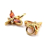 Brass Micro Pave Cubic Zirconia Charms KK-A156-07G-RS-3