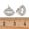 Rack Plating Brass Micro Pave Clear Cubic Zirconia Charms KK-U030-03P-3