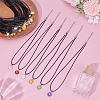 48Pcs 6 Colors Alloy Enamel Flower Pendant Waxed Cord Necklaces NJEW-GO00002-3