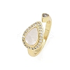 Brass Micro Pave Cubic Zirconia Open Cuff Rings for Women RJEW-K308-03A-G-2