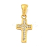 Ion Plating(IP) 304 Stainless Steel Cubic Zirconia Pendants STAS-C102-04B-G-1