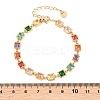 304 Stainless Steel Pave Colorful Cubic Zirconia Tennis Bracelets for Women BJEW-T023-02A-G-3