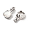 Brass Micro Pave Cubic Zirconia with Natural Shell Charms KK-G533-15P-2