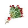 3Pcs Glass Beaded Tassel Big Pendants PALLOY-JF02983-5