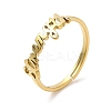 Ion Plating(IP) 304 Stainless Steel Word Adjustable Ring RJEW-L107-019G-1