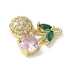 Brass Micro Pave Cubic Zirconia Pendants KK-P290-02B-G-2
