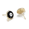 Eco-Friendly Brass Enamel Stud Earring Findings KK-H761-02G-D-2