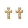 Cross 304 Stainless Steel Crystal Rhinestone Stud Earrings for Women RH7561-5-1