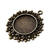 Vintage Tibetan Style Alloy Flower Pendant Cabochon Bezel Settings TIBEP-M018-65AB-NF-2