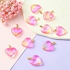 Two Tone Transparent Glass Pendants GLAA-YW0003-02D-5