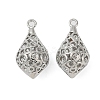 Hollow Out Brass Pendant Rhinestone Settings KK-G532-07P-1