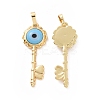 Handmade Evil Eye Lampwork Pendants ZIRC-F136-05G-05-1