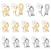 20Pcs 2 Colors 304 Stainless Steel Clip-on Earring Findings with Imitation Pearl Plastic Beaded STAS-UN0054-72-1