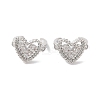 Hollow Heart Brass Micro Pave Cubic Zirconia Cuff Earrings for Women EJEW-P281-06P-1