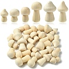 24Pcs 6 Styles Undyed Natural Wood Decoration WOOD-YW0001-44-1