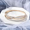 Ion Plating(IP) 304 Stainless Steel Polymer Clay Rhinestone Hinged Bangles for Women BJEW-A011-16RG-2