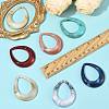 24Pcs 6 Colors Acrylic Big Pendants OACR-FS0002-65-5