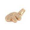 Brass Micro Pave Clear Cubic Zirconia Pendants KK-B099-01G-F-2
