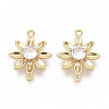 Brass Cubic Zirconia Links connectors LS-X-KK-T050-25G-NF-1