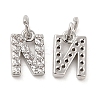 Brass Micro Pave Grade AAA Cubic Zirconia Charms LS-ZIRC-P067-11P-N-NR-2