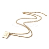 Stainless Steel Initial Letter Rectangle Pendant Necklace for Men Women LS-NJEW-E090-01G-24-2