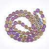 Frosted Electroplate Glass Beads Strands EGLA-S188-01B-02-2