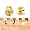 Brass Micro Pave Clear Cubic Zirconia Stud Earrings EJEW-P303-01B-G-5