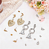 20PCS Brass Stud Earring Findings KK-BBC0027-89B-7