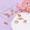 Cheriswelry 12Pcs 6 Style Brass Micro Pave Clear Cubic Zirconia Pendants KK-CW0001-04-5