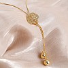 Elegant Hollow Flower Y-Shaped Chain Pendant Lariat Necklaces for Autumn/Winter RX2303-4-1