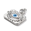 Rack Plating Brass Micro Pave Cubic Zirconia and Enamel Pendants KK-Q786-06P-2