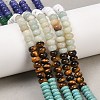 Natural Flower Amazonite & Dyed White Jade & Tiger Eye & Howlite & Quartz Crystal & Synthetic Turquoise Beads Strands G-Z135-C06-1