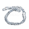 Pearl Luster Plated Electroplate Transparent Glass Beads Strands EGLA-G037-04A-PL02-2