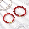 Natural Carnelian Stretch Bracelets for Couple BJEW-JB12177-1