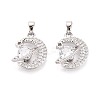 Brass Micro Pave Cubic Zirconia Pendants KK-D357-16C-P-1