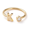 Brass Micro Pave Clear Cubic Zirconia Cuff Rings RJEW-Z005-K-G-1