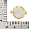 Rack Plating Brass Micro Pave Clear Cubic Zirconia Flat Round Connector Charms KK-I718-47G-03-3