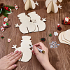 6Pcs Christmas Unfinished Wooden Snowman Ornaments WOOD-SP0001-72-3