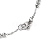 Non-Tarnish 304 Stainless Steel Round Beaded Link Chain Necklaces for Women NJEW-D058-02P-3
